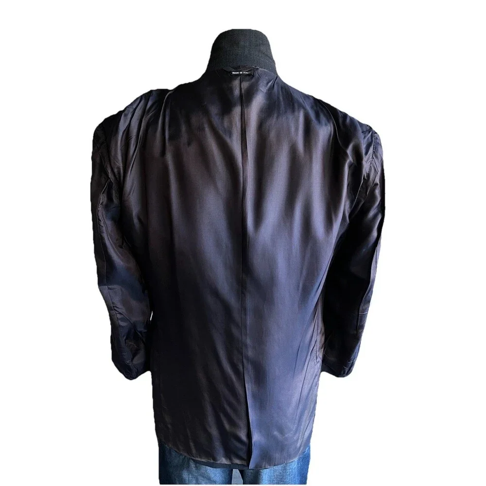 Vestimenta (Armani) Men 38 Blazer Wool Double Breasted Birdseye Sport Coat Italy